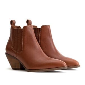 Portland Leather Patina Dakota Western Ankle Boots Tucson Brown Leather Size 11